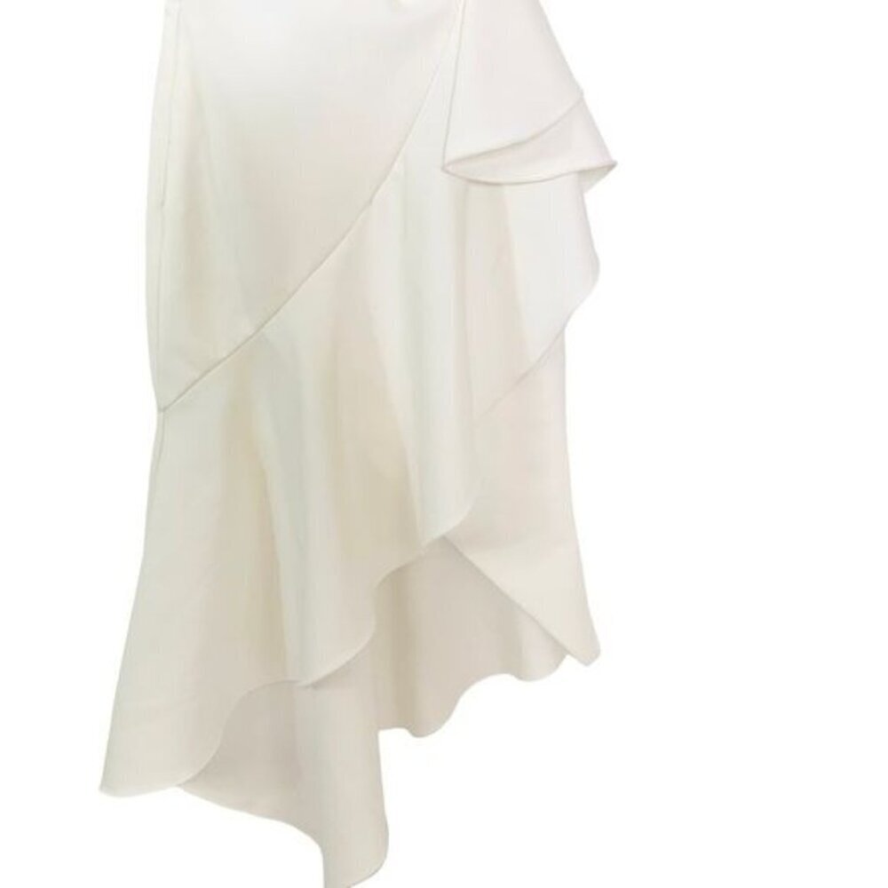 NWT Anne Barge J’Adore Ruffle Drape Dress Ivory White XS - Picture 6 of 10